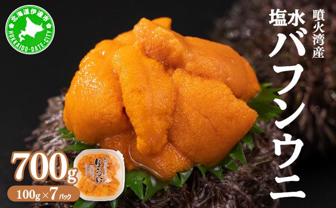北海道 噴火湾産 塩水 バフンウニ 100g 7パック 計700g うに ウニ 雲丹 海鮮 海の幸 魚介類 ウニ丼 お寿司 濃厚 無添加 産地直送 お取り寄せ 山村水産 送料無料 700g