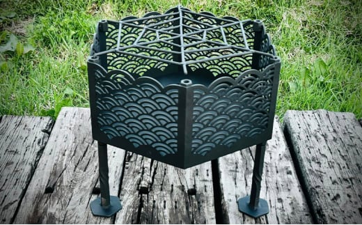 和テイストのアイアン焚き火台『青海波』Sサイズ