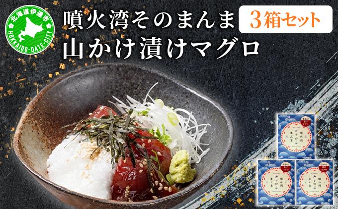 噴火湾そのまんま 山かけ漬けマグロ(わさび・醤油・海苔付き)3箱 旬菜一鮮 だて大和屋 厳選 魚介 海鮮 刺身 刺し身 小分け 新鮮 魚介類 魚貝類 加工食品 贈答 ギフト 贈り物 ご褒美