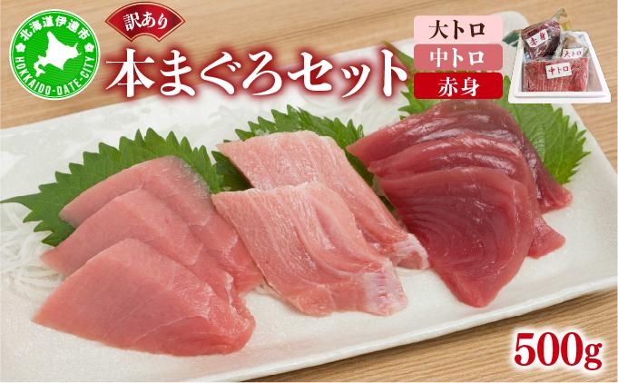 本マグロ（大トロ・中トロ・赤身）訳ありセット 500g【ogm-024】 500g