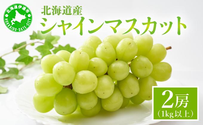＜先行予約＞シャインマスカット 2房（1kg以上）化粧箱入り 2房(1kg以上)