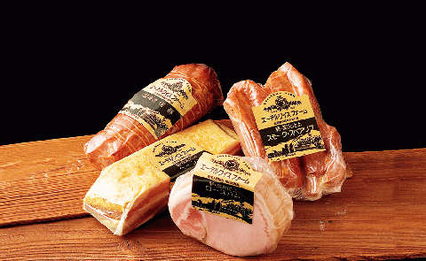 薪・炭火仕上げ ハム・ベーコン・焼豚・スペアリブセット 計1120g（O-1）ロースハム ベーコンブロック 北海道北広島市