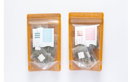 ONとOFFのハーブティー（各5ティーバッグ×2） ハーブ ティー 茶 癒し 日本製 健康茶 安らぎ tea 北海道 北広島市 オフィス 家庭 香り