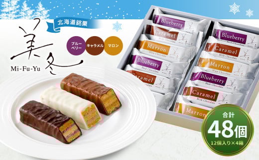 美冬12個入 (ブルーベリー、キャラメル、マロン)×4箱 合計48個