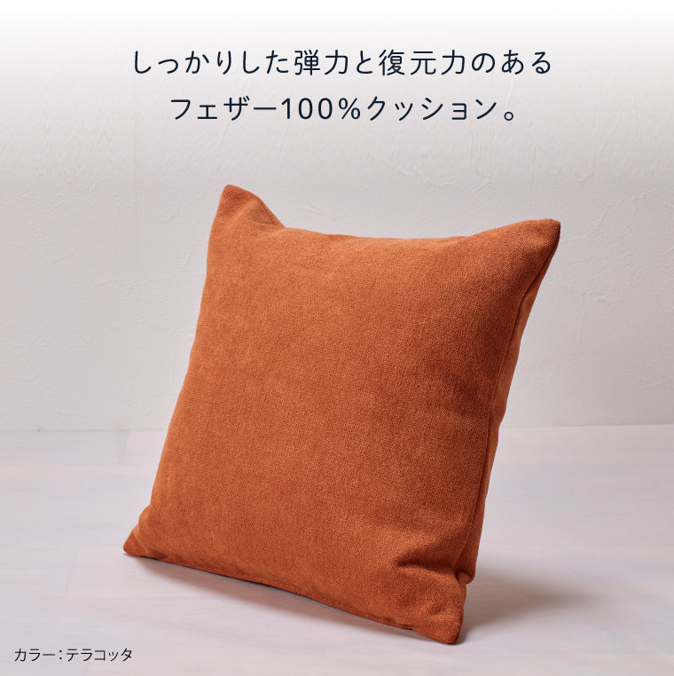 blocco フェザー100％ クッション（48×48cm） 460095001 テラコッ