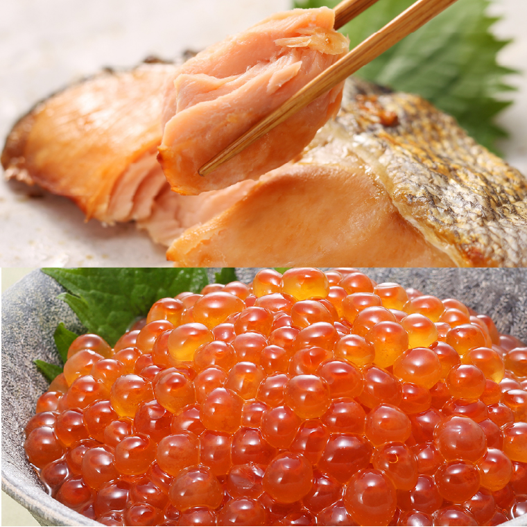 180041001 いくら醤油漬・甘塩紅鮭切身A