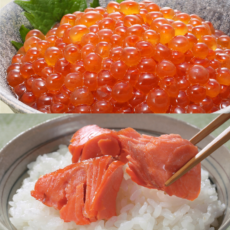 180044001 いくら醤油漬・甘塩紅鮭切身 B