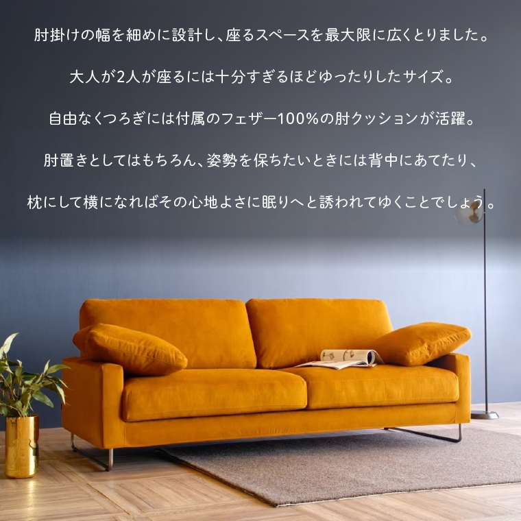 460195002 blocco LEON（レオン）3人掛け［肘クッション×2個付き