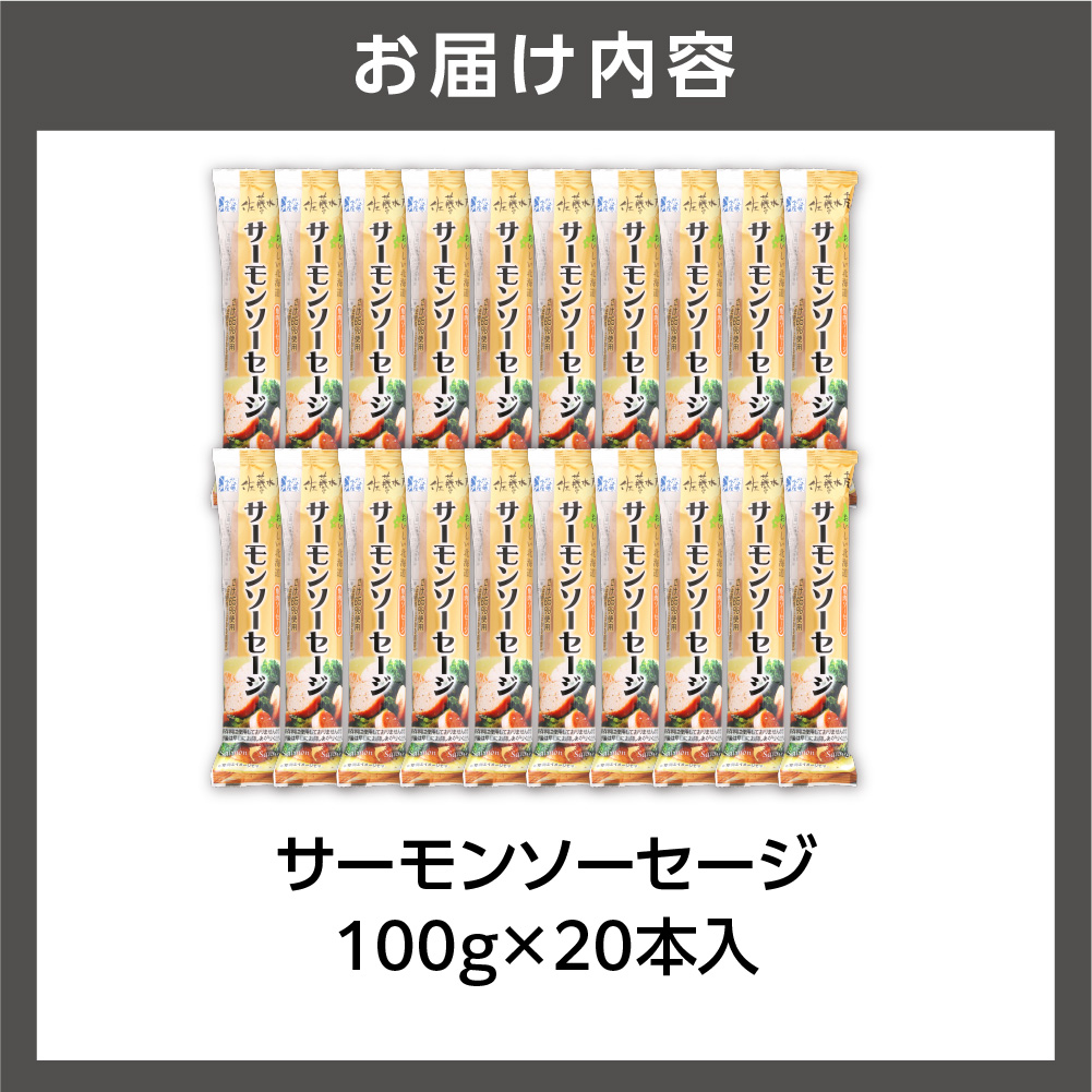 佐藤水産 サーモンソーセージ 100g×20本入_is001-256-000