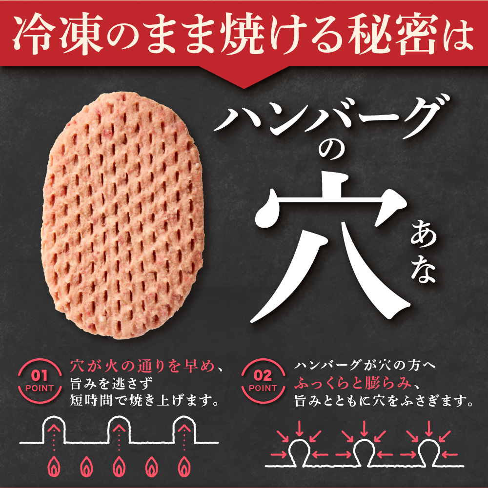 【冷凍したまま焼ける・北海道産牛100％】北海道産ビーフハンバーグ(ありがとう)(90g×6)_is002-001-000