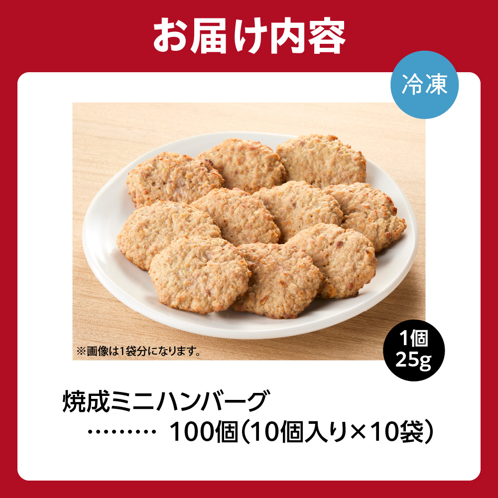 ファイヤーバーグ　焼成ミニハンバーグ25g×100枚_is030-022-000