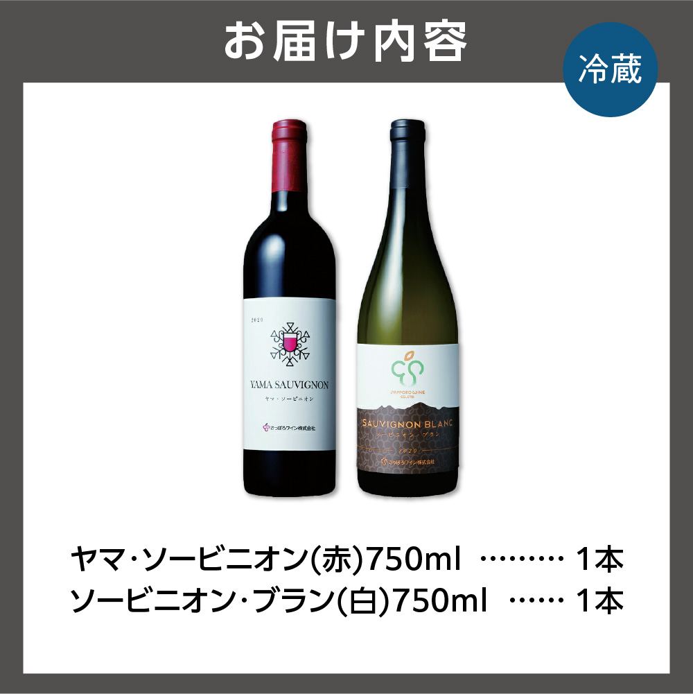 石狩市産ぶどう100%で醸造したワイン2銘柄 赤・白ワインセット_is025-006-000