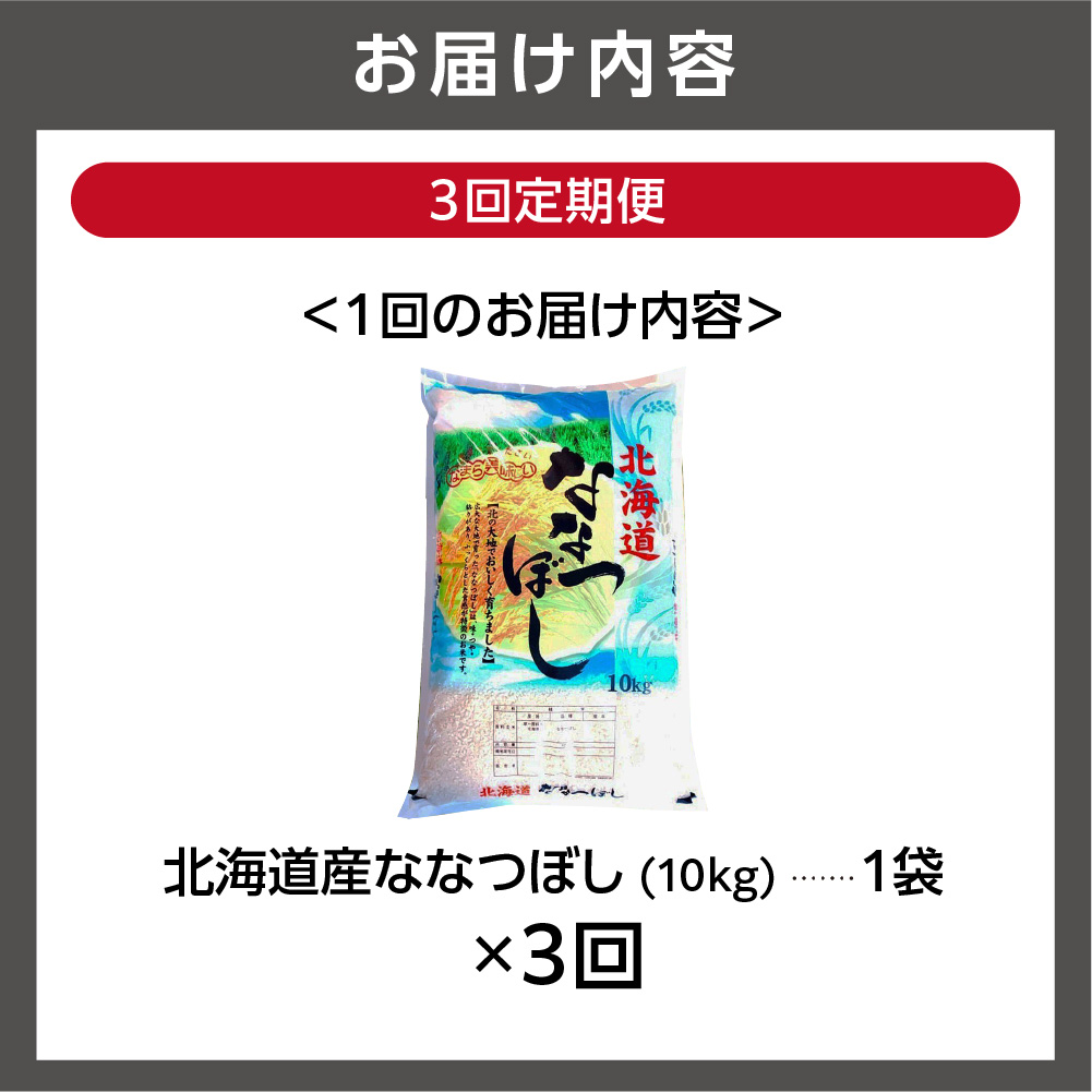 【定期便3ヶ月】北海道産ななつぼし 10kg×3回｜米 お米 特Aランク 北海道 石狩市_is021-040-999