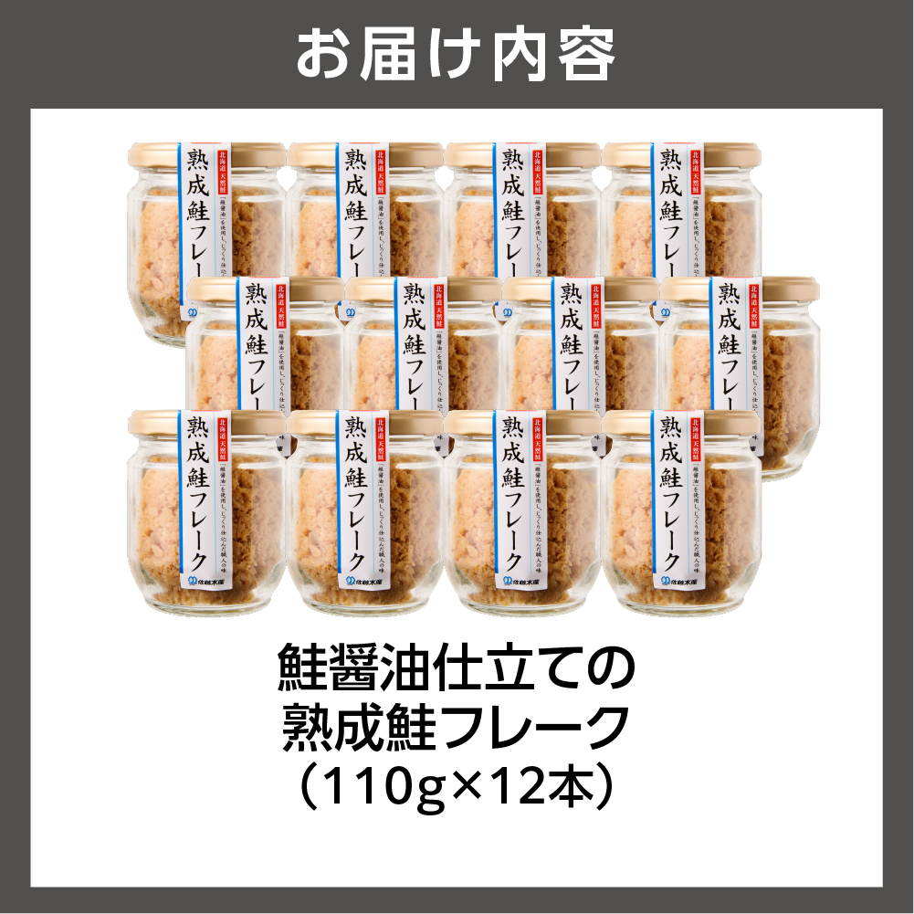 佐藤水産 鮭醤油仕立ての熟成鮭フレーク計1320ｇ(12本) 常温　瓶入_is001-281-000