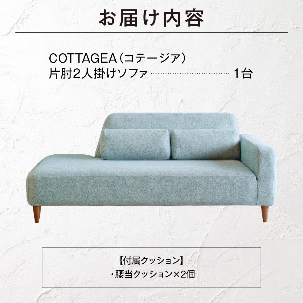 blocco COTTAGEA（コテージア）2人掛け [片肘／腰当クッション×2個付き／手洗い可能生地]_is038-191-000
