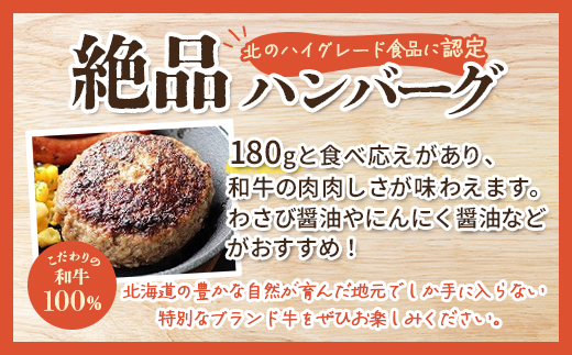 北海道産　牧場直送　和牛100％　ハンバーグ　180ｇ×5 HOKQ006