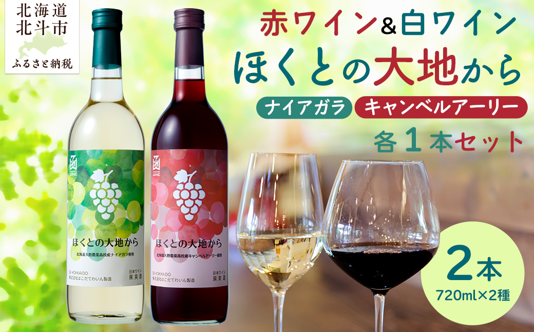 ほくとの大地から キャンベル・アーリー赤とナイアガラ白のセット 各720ml HOKJ007