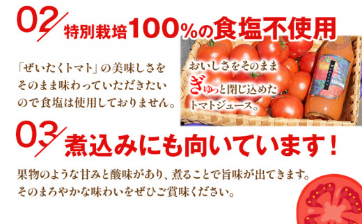【1-2-207】『ぜいたくトマト』トマトジュース500g　2本セット