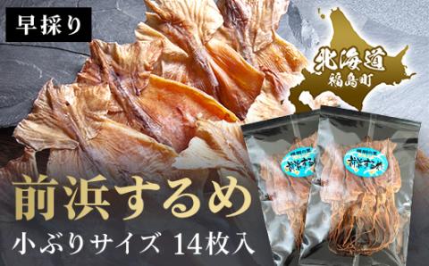 北海道福島町 早採り 無添加 前浜するめ 小ぶりサイズ 14枚入り お試しセット FKK002