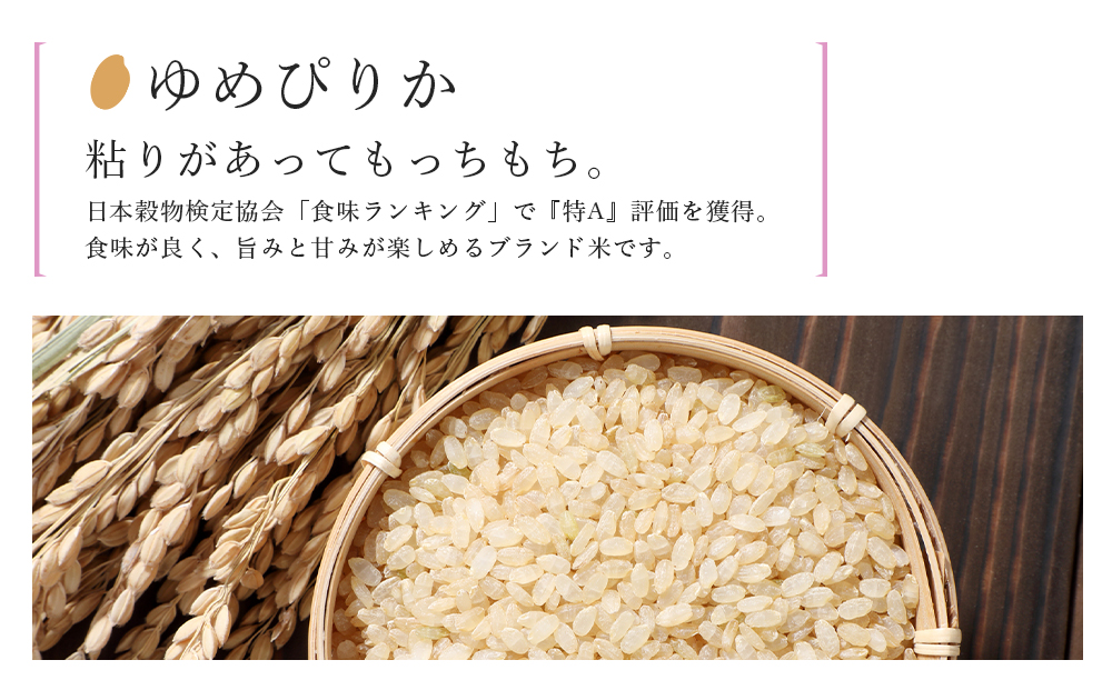 【令和8年産新米予約】【定期便 12ヶ月】特別栽培米産地直送 玄米 ゆめぴりか 5kg×12回 《帰山農園》