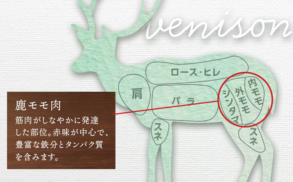 知内町産蝦夷鹿 [外もも] 1kg