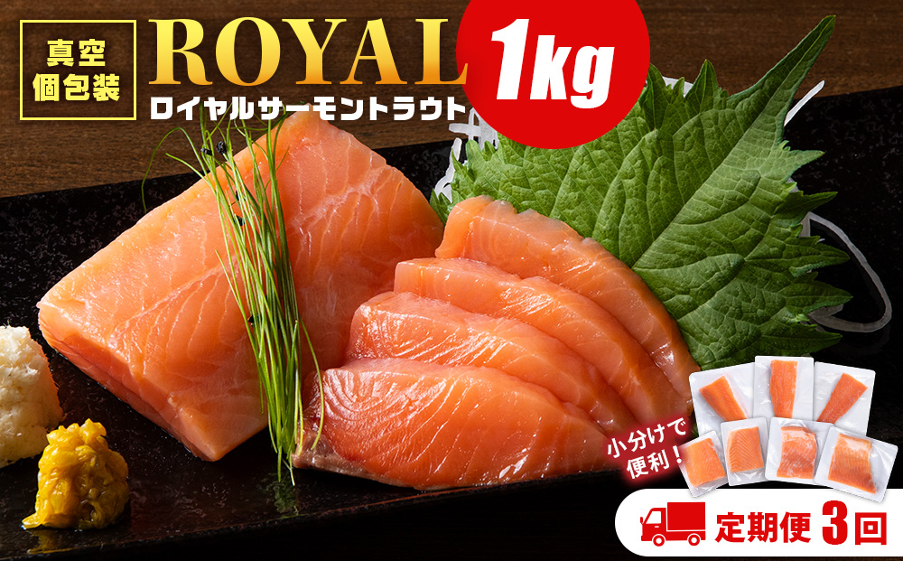 【定期便 3カ月】トラウトサーモン 1㎏☆小分け 刺身 サーモン 鮭 海鮮 魚 さけ