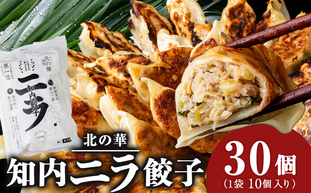 知内ニラ餃子（10個入り）3袋【知内観光協会】