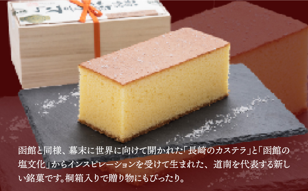 【2カ月定期便】スィーツギャラリー北じま 箱館塩かすてら　計4本セット