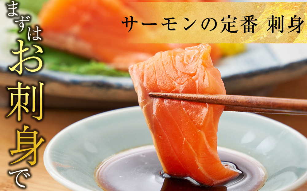【三印 三浦水産株式会社】木古内町産サーモン 小分け 約1kg