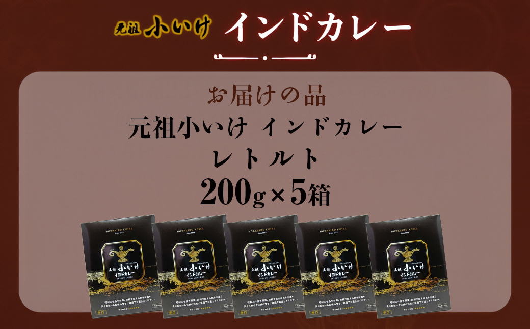 元祖小いけ インドカレー レトルト200ｇ×5 NAAN010