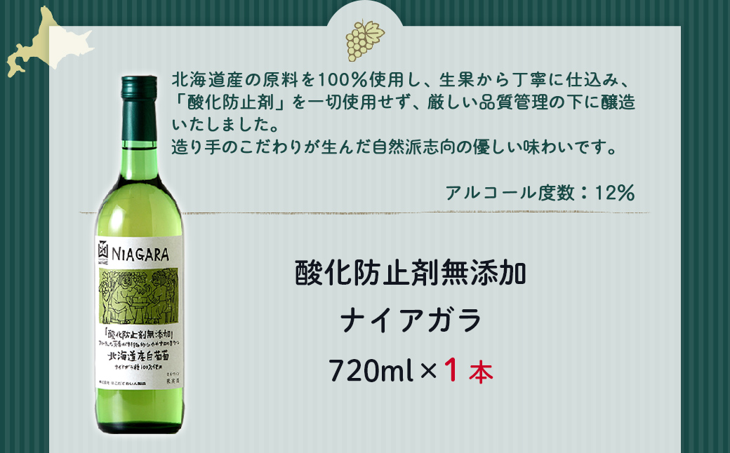 酸化防止剤無添加　ナイアガラ　720ml　1本 NAX030