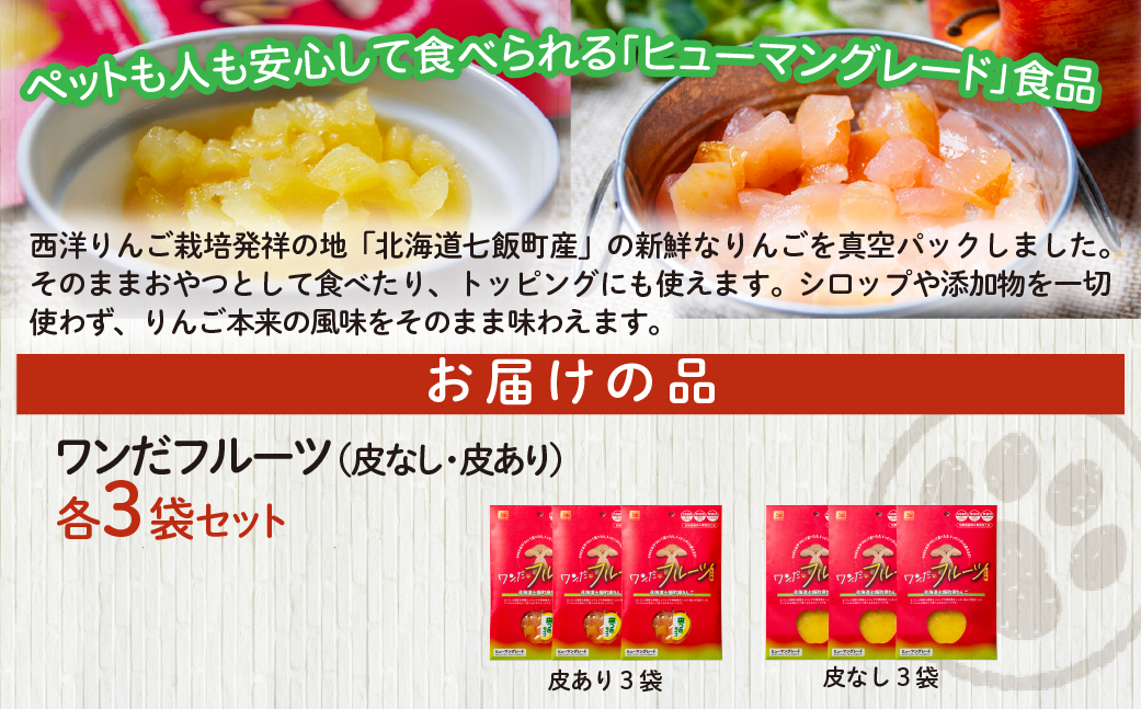 ワンだフルーツ（皮なし、皮あり）各3袋 NAY034