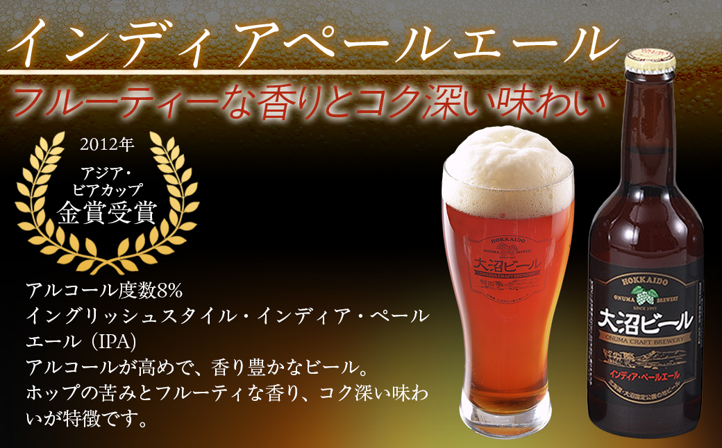 【金賞受賞】大沼ビール350ml 12本入 ギフトセット （ｹﾙｼｭ3缶・ｱﾙﾄ3缶・IPA3缶・ｽﾀｳﾄ3缶） 飲み比べ NAH001