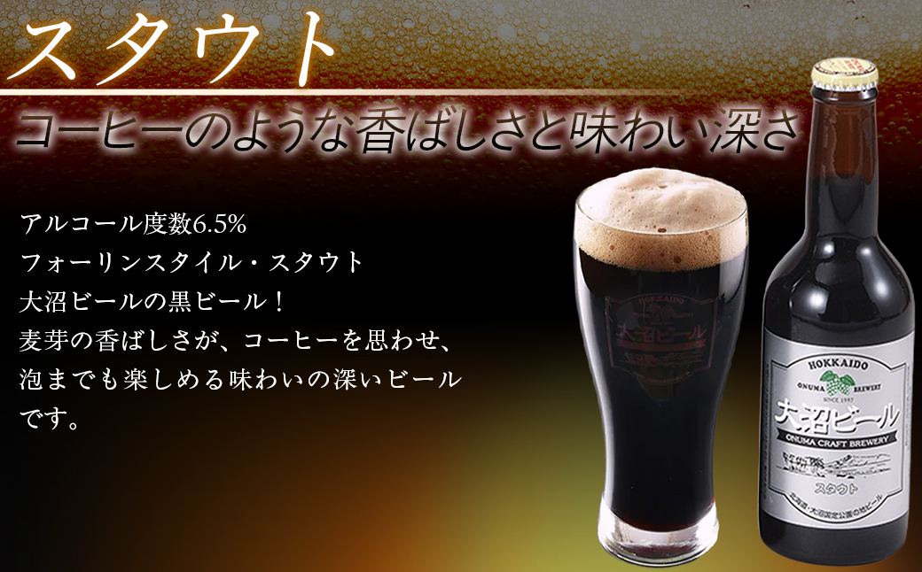 大沼ビールグラスセット (330ml4種各1本＋グラス＋350ml3種各1缶) 飲み比べ NAH009