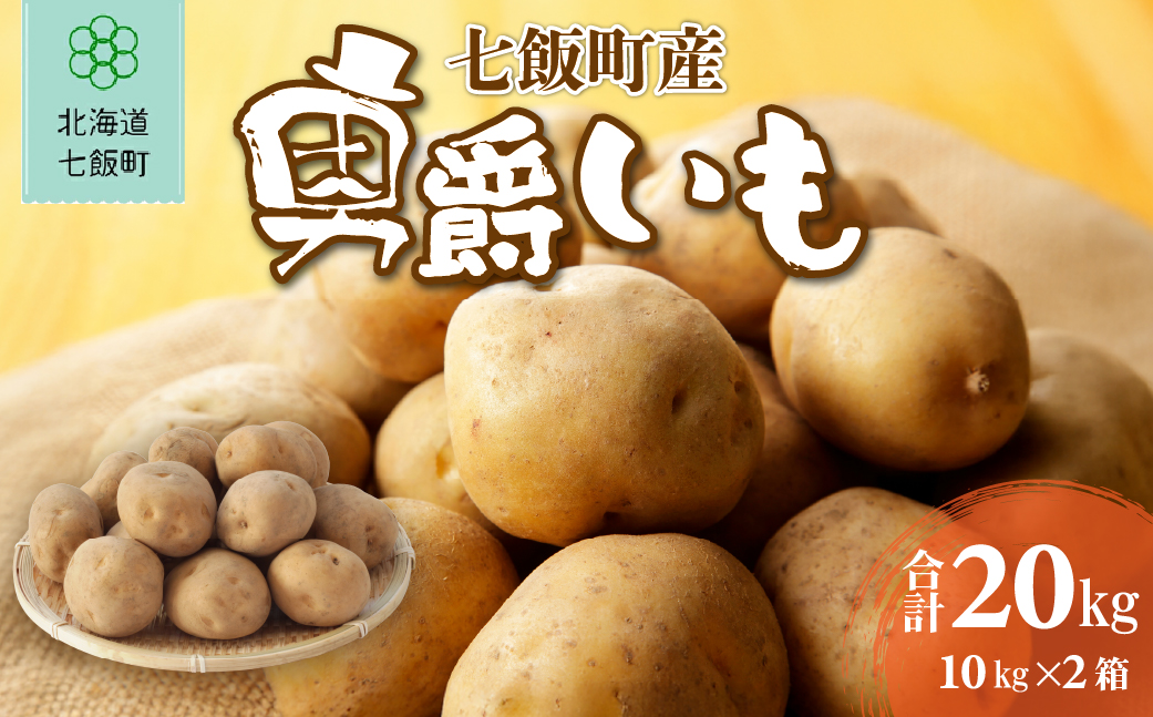 七飯町産男爵いも20kg(10㎏×2 ) NABK002