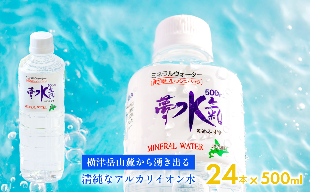 ミネラルウォーター夢水氣（500ml×24本） 天然アルカリイオン水 軟水 NABI001