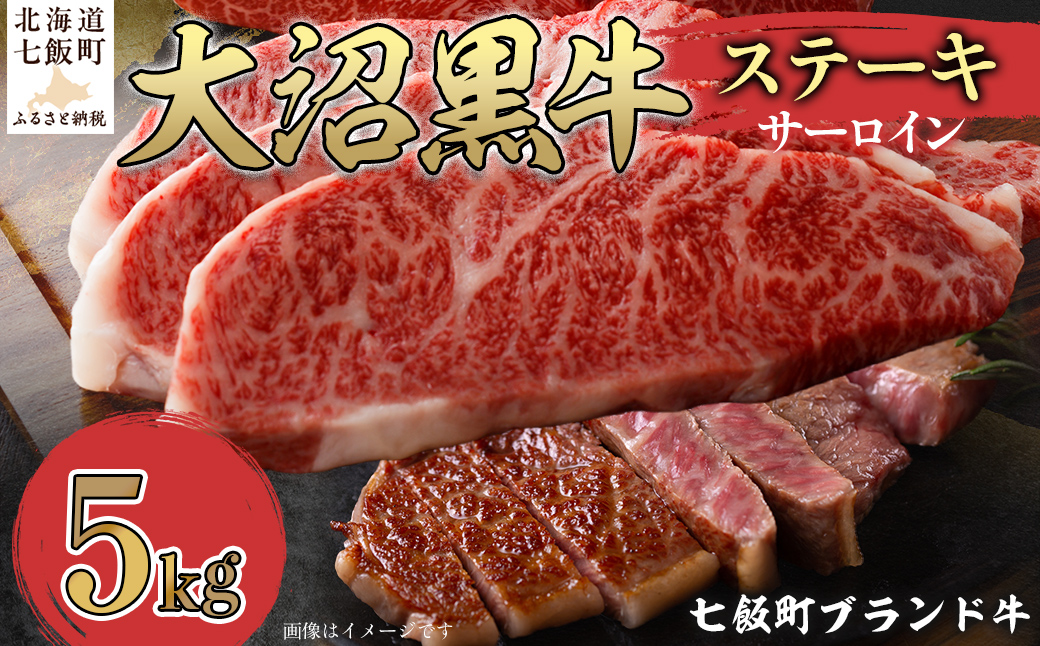 大沼黒牛ステーキ（サーロイン5kg） 【ふるさと納税 人気 おすすめ ランキング 北海道ブランド牛 大沼黒牛 黒毛和牛 冷凍 ステーキ サーロイン おいしい 北海道 七飯町】 NAM019