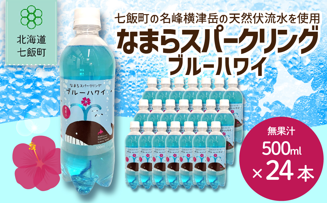 【先行予約】【2026年1月20日より順次発送】なまらスパークリング（ブルーハワイ）24本（500mlペットボトル） NAQ005