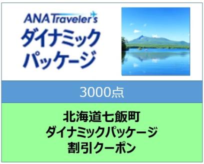 北海道七飯町　ANAトラベラーズダイナミックパッケージ割引クーポン3000点分 NAAV001