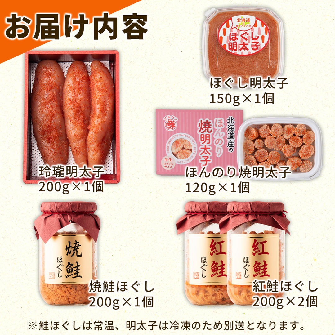 鮭ほぐしと明太子 ごはんのお供セット 計1070g