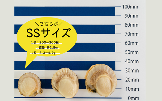 【北海道産】ボイルベビーホタテSSサイズ1kg 加熱用 ほたて 