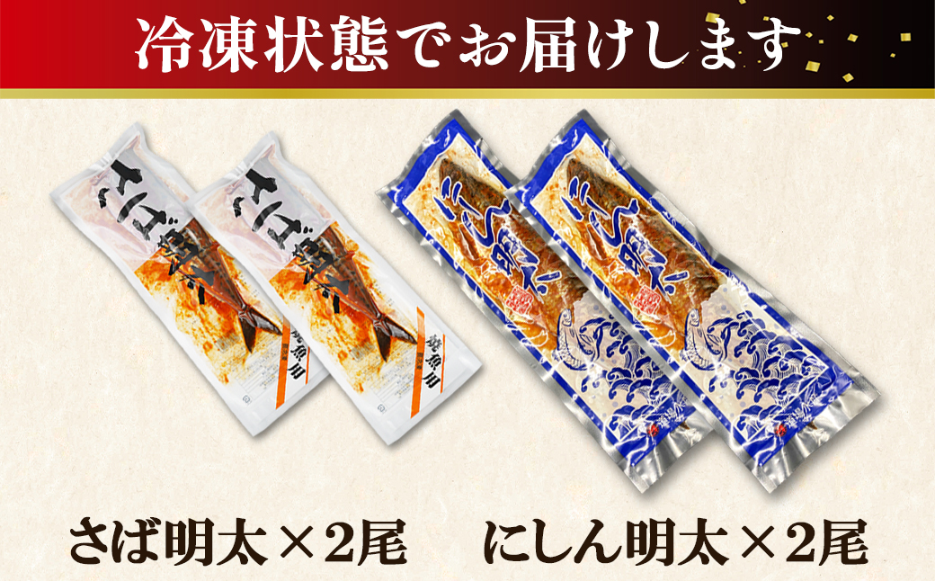 【丸鮮道場水産】 さば明太とにしん明太　各2尾入 さば に