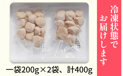 北海道噴火湾湾口産 ほたて お刺身用 ほたて貝柱 400g (200g×2