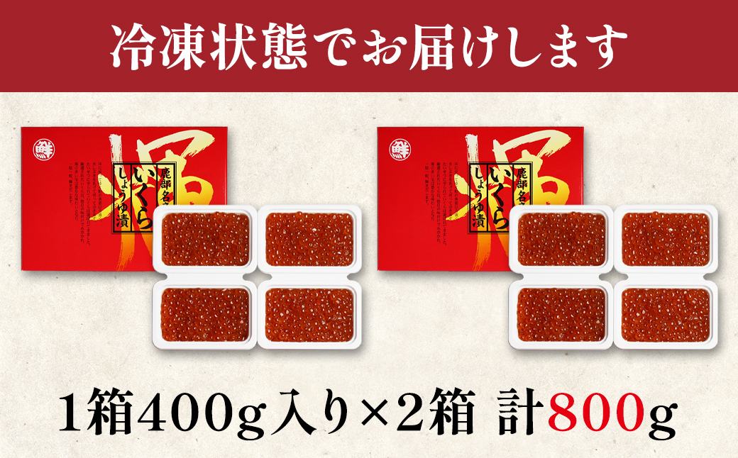 【小分けで便利！】北海道産いくら800g（100g×8）しょうゆ漬