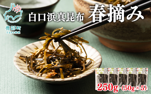 【北海道鹿部町産】白口浜真昆布 春摘み 250g（50g×5）真昆