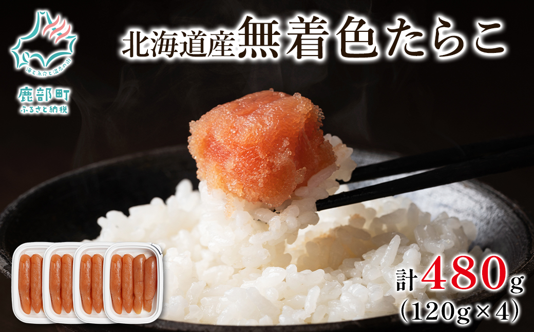 【丸鮮道場水産】 北海道産 無着色たらこ 480g (120g×4)