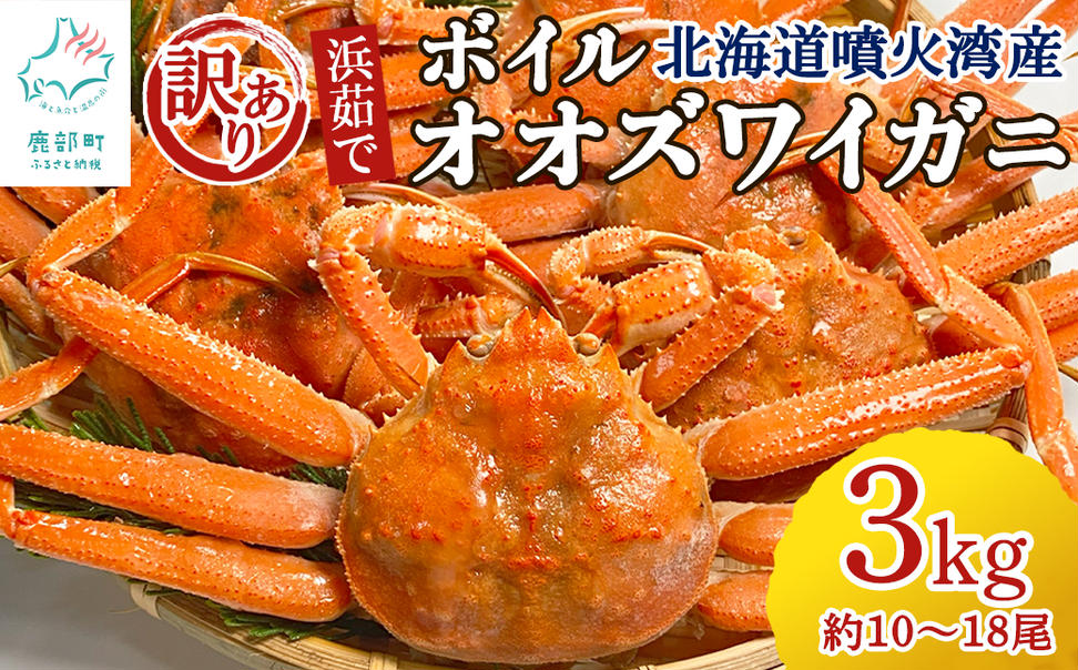 【訳あり】北海道産 ボイルオオズワイガニ 3kg 約10～18尾 か