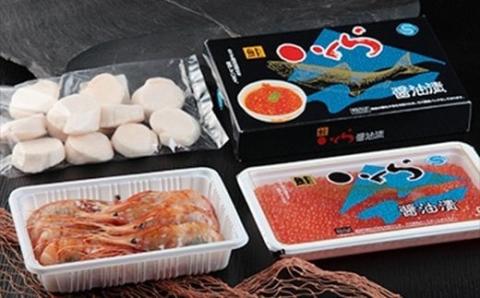 北海道海鮮詰め合わせ3種～いくら ほたて ぼたん海老～ いくら醤油漬け 海鮮丼 えび 海老 いくら イクラ しょうゆ漬け 魚貝類 帆立 ホタテ 海産物 セット mr1-0184