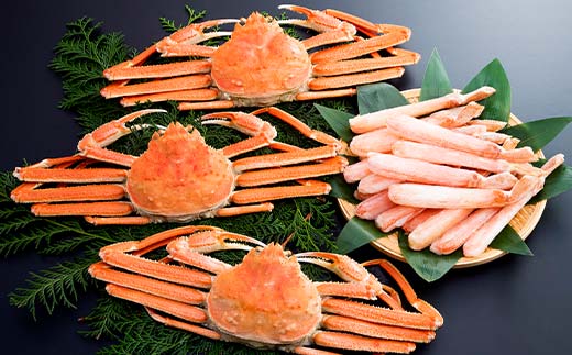 ずわいがに姿（約450～500g）3尾＋ずわいがにポーション（約500g） セット 北海道森町水揚げ かに カニ 蟹 ガニ がに 森町 ふるさと納税 北海道 ずわいかに ズワイガニ mr1-1079
