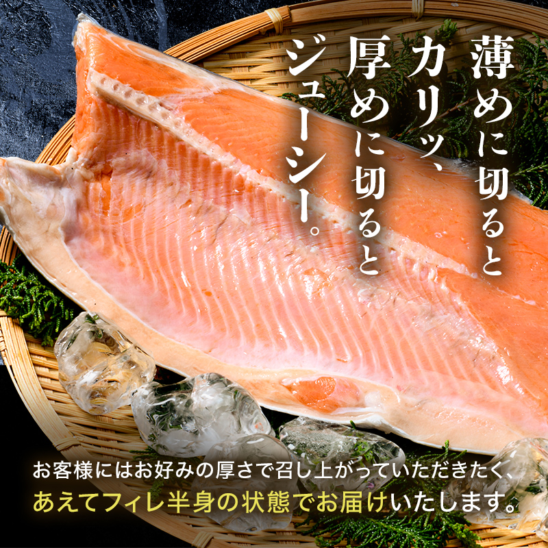 塩銀鮭フィレ半身（約1.5～1.7kg） 鮭 さけ サケ 銀鮭 冷蔵 魚 簡単 お好み 北海道 森町 大容量 mr1-1054